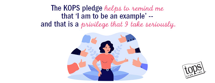 Keeping focus as a KOPS. The KOPS pledge helps to remind me that 'I am to be an example' -- and that is a privlege that I take seriously.