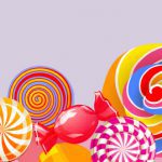 bright background with candies