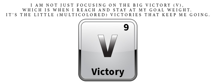 I am not just focusing on the big victory. It's the little victories that keep me going.