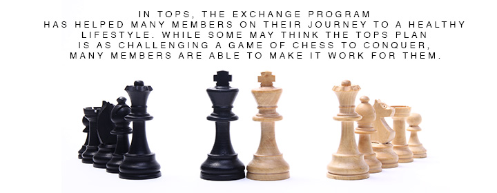 In TOPS, the exchange program has helped many members on their journey to a healthy lifestyle. An exchange is a substitution or choice.