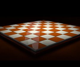 Space represented by an open chess board.