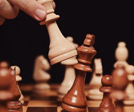 Checkmate on a chess board.