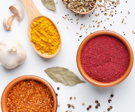 Spices of Life: Image includes bowls of colorful spices.