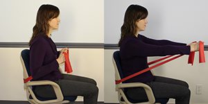 Seated Chest Press with Resistance Band