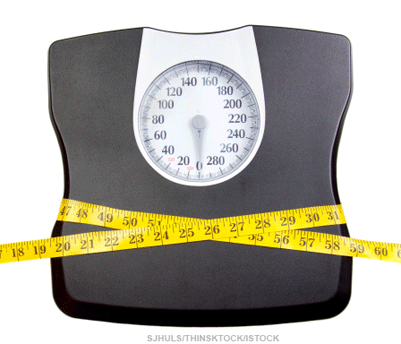 Scale wrapped wtih measuring tape