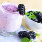 blackberries and a smoothie