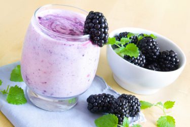 blackberries and a smoothie