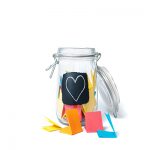 open jar filled with folded notes