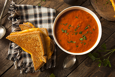 grilled cheese with tomato soup comfort food