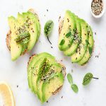 avocado slices on toasted bread