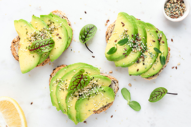 easy mini meals like avocado slices on toasted bread